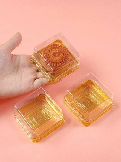 50pcs Luxury Gift Cake Boxes, Transparent Square Cake Packaging Boxes - With Cake Base And Sturdy Thick Lid Construction, Ideal For Wedding Parties, Birthday Celebrations And Small Cake Gift Packaging Boxes