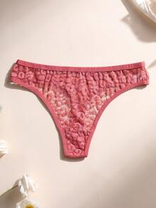 11 PCS Women's Sexy Leopard Lace Thong Low Waist Seamless Panties Hollow Out Comfortable And Breathable Lingerie Underwear - Multicolor - View 5