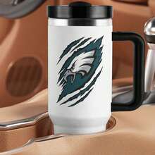 1pc Cup Holder Friendly 40oz Tumbler | Car Travel Insulated Mug with Handle | Commuter-Ready Large Water Cup - Negro - Ver 3