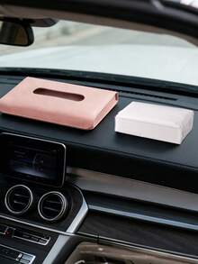 1pc Car Tissue Box, Universal Sun Visor Hanging Tissue Holder, Creative Armrest Storage Bag, Suitable For Various Car Models, Enhance Interior Cleaning Convenience, Ideal Gift For Women, Car Accessories, Car Decor, Automotive Supplies - Pink - View 8