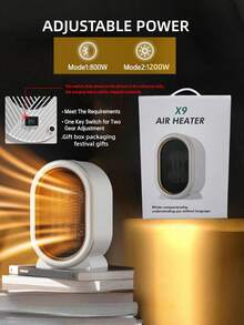 1 Peça Aquecedor Elétrico Portátil, Aquecedor de Baixo Consumo de Energia, Aquecedor de Ambiente, Aquecedor Elétrico PTC de Aquecimento Rápido, Aquecedor de Espaço Pequeno para Escritório, Dormitório, Quarto, com Proteção Contra Superaquecimento e Interruptor Anti-Tombamento, Aquecedor de Espaço Portátil, Presentes de Natal, Presentes para Homens/Mulheres, Presente do Dia dos Namorados - Entrada do tipo CE C (220-240V) - Visão 4