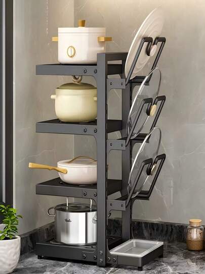 2026新款多功能收纳架，厨房多层锅架，台面橱柜水槽下锅盖收纳架