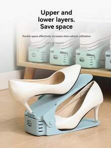 1pc Double-Deck Shoe Rack, Space-Saving Entryway Shoe Cabinet, Durable, Popular Limited Edition, Best Seller - Multicolor - View 7