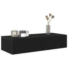 vidaXL Murale Étagère com gavetas 80x33x17 cm engenharia madeira preto - Preto - Ver 3