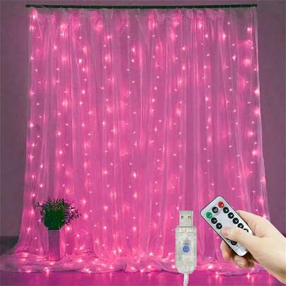 USB窗帘灯、遥控LED窗帘灯、仙女灯、派对装饰、生日装饰、斋月装饰、婚礼装饰、家居照明装饰、卧室窗帘灯、室内灯、DIY灯、家居厨房装饰灯、情人节礼物、8功能户外花园吊灯、圣诞节装饰、万圣节装饰、感恩节装饰