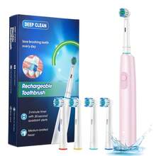 Hailicare Cepillo de dientes eléctrico recargable para adultos - 4 cabezales de cepillo de repuesto, 5 modos preestablecidos, limpieza con vibración-rotación-pulsación 3D, 22,000 RPM, temporizador de 2 minutos con recordatorio de zona de 30 segundos, resistente al agua IP67, carga rápida tipo C - Multicolor - Ver 16