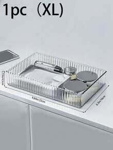 1/2/7pcs Transparent Drawer Storage Boxes, Large Square Stackable Makeup Organizer Containers, Multipurpose Drawer Organizer Trays For Cosmetics, Kitchen, Bathroom, Vanity , Makeup Room Decor,Makeup Bag,Travel Essential - Clear - View 15