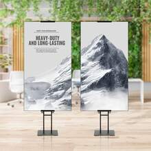 Poster Stand  Adjustable Height Up To 75   Double-Sided Heavy Duty Pedestal Sign Holder  Floor Standing Sign Holder Banner Stand With Shock-Absorbing Base For Display  For Board And Foam  Black - màu đen - Xem 9