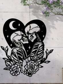 1件哥特式骷髅金属墙饰，适用于卧室、客厅、玄关 - 骷髏戀人 - 查看 4