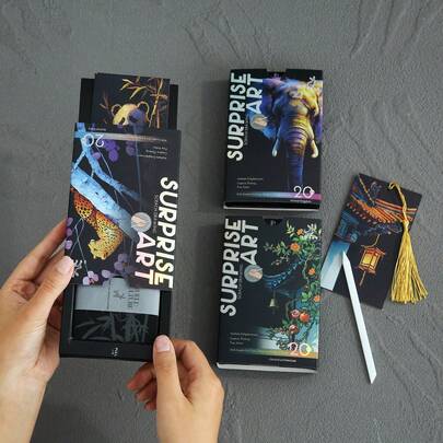 Rainbow Scratch Art Scratch Painting Bookmark Booklet, Includes 20 Scratch Papers And 1 Scratch Pen