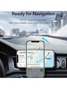 15W磁吸式无线车载充电器及手机支架，快速充电，兼容仪表盘/空调出风口安装，适用于 17/16/15/14/13/12系列免提车载系统
