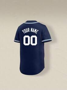 Customizable Men's Royal Blue Baseball Sports Plus Size Shirt, Personalized Name Number, Personalized Team Name, Free Design, Outdoor Sports - Royal Blue - View 3