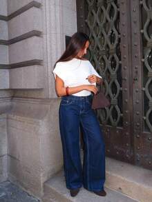 MORI 2026 Spring/Summer New White Asymmetric Shoulder Knit Sweater, Women's Elegant Asymmetrical Batwing Sleeve Top, Suitable For Daily Commute, Fashionable Casual, Beach Vacation, Music Festival, Graduation Ceremony And Other Occasions - White - View 5