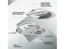 Logitech G502 X LIGHTSPEED Wireless Gaming Mouse - Optical Mouse With LIGHTFORCE Hybrid Optical-Mechanical Switches, HERO 25K Gaming Sensor, Compatible With PC - MacOS/Windows - White - White - View 5