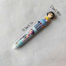 Mattel 1支（颜色随机）新款K-Pop Demon1 Hunter女团10色圆珠笔，采用立体软橡胶设计，按压式中号墨水，创意手账笔