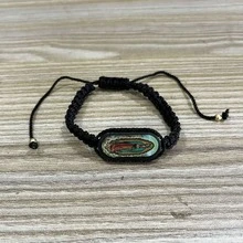 1 件宗教椭圆形泪珠圣母玛利亚编织可调节手链男士 - 彩色 - 查看 15