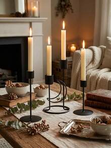 1 pieza Soporte de vela de metal para Ramadán, Accesorios de Ramadán, Eid Al-Fitr, Regalos de Eid Al-Fitr, Decoración de Ramadán, Arreglo de Ramadán, Decoración romántica de la mesa de comedor, Material duradero, Adecuado para cena a la luz de las velas/decoración del hogar, Adecuado para todos los usuarios, Estrella, Luna, Linterna - Multicolor - Ver 2