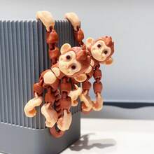 3D打印可爱萌猴摆件模型，塑料装饰雕塑桌面摆件，节日礼物 - 彩色 - 查看 7