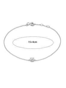 1件S925纯银极简四爪镶嵌立方氧化锆手链，女士清新优雅简约百搭个性化珠宝礼品 - 鑽石 - 查看 8