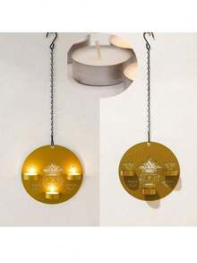 金色圆形烛台，墙面装饰，可悬挂于玄关、客厅、餐厅等家居环境，也是咖啡馆和书店营造氛围的必备物品。