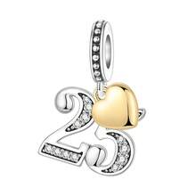 CYMYSS 1pc Fashionable Numeral Pendant, Silver-Plated Copper With Cubic Zirconia, Heart Accent, Birthday/Anniversary Gift For Women - Multicolor - View 21