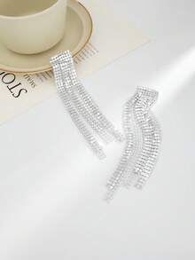 2pcs/Set Bohemian Geometric Sequin Tassel Earrings, Luxurious & Elegant For Daily Casual, Party, Couple Date, Women's Holiday Versatile Jewelry Gift - Earring - View 10