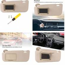 Headerbs Parasol para Automvil, PVC Prctico Lado Izquierdo del Conductor Gris Antidesgaste Visera Parasol de Alta Dureza con Reemplazo de Espejo de Vanidad para Corolla 2014 a 2019 - como se muestra en la figura - Ver 1