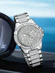 Guess 40mm Women's Elegant Stainless Steel Quartz Watch, Rose Gold, Casual Wristwatch, Perfect Daily Accessory W1156L1 - Silver - View 1