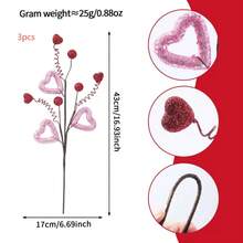 Valentine's Day Red Heart-Shaped Berry Twig Home & Date Decor - Multicolor - View 13