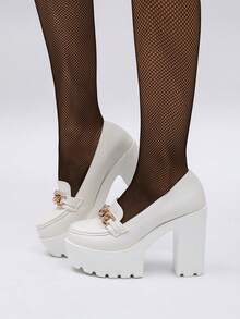 Giày lười nữ mới, đế dày, đính đá lấp lánh, kiểu dáng slip-on, thích hợp cho đi làm hàng ngày, dự tiệc, dạ hội, mọi mùa. - trắng - Xem 4