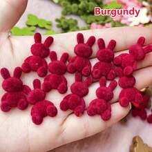 10件套植绒兔子套装，植绒动物珠子，手工饰品吊坠，发夹配饰，手工工艺礼品，节日用品，感恩节礼物，斋月和复活节手工礼品 - 10PCS - 查看 11