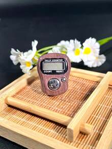 New Wooden Grain Ring-Shaped Electronic Digital Counter, Portable Compact Delicate Lightweight Minimalist 0-99999 Display, Suitable For Recitation, Mantra Chanting, Daily Counting Dedicated Tool