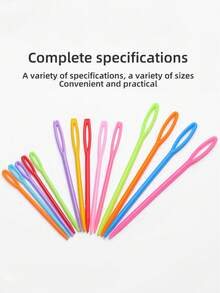 30件套随机颜色编织针套装，毛衣编织工具配件，3种长度彩色塑料缝纫工具套装，适合DIY缝纫 - 彩色 - 查看 1