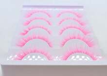 MISSLADY 15mm 5 Pairs Pack 3D Faux Mink Eyelashes Pink Colored Lashes (FM-302, 9-15mm, Light Pink, 5 Pairs) - ColorG - 查看 3