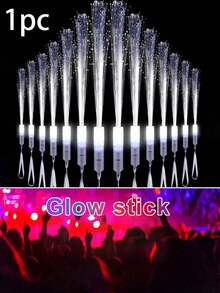 12支装LED荧光棒，白色光纤发光棒，发光光纤棒，闪光LED棒，适用于黑暗派对、单身派对、男女通用派对用品、发光礼物、婚礼派对用品、节日派对、音乐会、婚礼、酒吧、午夜派对、家庭聚会等场合。 - 彩色 - 查看 12