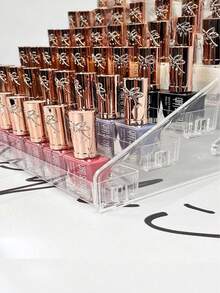 1pc Transparent Acrylic Multi-Layer Trapezoidal Display Desktop Display Shelf, Which Can Display Nail Polish, Cosmetics, Lipstick, Perfume, Jewelry, Used In Nail Salons - White - View 9