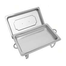 Rectangular Chafing Dish Set, 9L/2. 38Gal Stainless Steel Warming Container Food Warmer, Large Capacity Chafing Dish Buffet Set For Catering Buffet And Party - Silver - View 10
