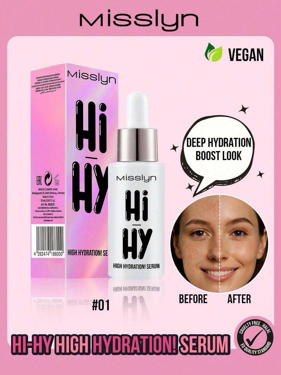 MISSLYN-Hi-Hy 保湿丰盈精华液，肽速效丰盈精华液，微闪乳液，丝滑滋润，质地轻盈，保湿紧致，深层补水