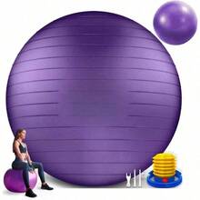 Antideslizante Antiexplosión, 2pcs Pelota de Yoga y Pilates 25cm + 75cm,para Ejercicio, Embarazadas, Fitness, Equilibrio, Gimnasio (Incluye Bomba de Aire) - Púrpura - Ver 8