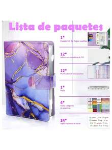 Agenda Diaria Cuaderno Libreta Piel A6 Fácil Financiero - Morado - Ver 2