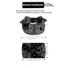 1pc Bowknot Headband With Paisley Print, Suitable For Spring, Summer, Autumn, Winter, Exercise, Yoga, Rabbit Ear Design