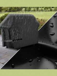 [1pc Waterproof Patio Furniture Covers] 1pc Heavy Duty Waterproof Patio Furniture Covers, Fabric Outdoor Sofa Protector Set, With Elastic Bands, For Lawn & Patio Use - Multicolor - View 2