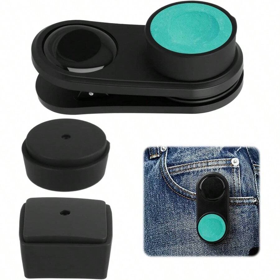 2 In 1 Pool Chalk Holder With Round Square Heads, Magnetic - Billiards Chalk Clip Cue Tips, Essential Billiards Pool Accessories To Keep Chalk Handy, Pool Hall Use - Initial - View 1