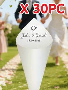 Customizable Text Petal Paper Cones, Suitable For Wedding Favors, Bridal Showers, Birthday Confetti, Christmas, And Halloween Party Decorations. - Multicolor - View 13