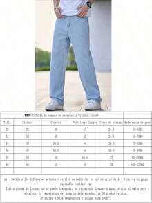 DG XUNLIN MODA Nuevo 2025,Tubo recto de ocio joven relajado y cómodo, pantalones vaqueros, negro, azul claro, pantalones de trabajo diarios, juegos de moda hip - hop, moda versátil, se puede usar en primavera y verano - Negro - Ver 6