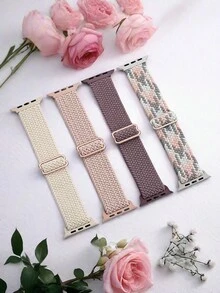 4条装编织单圈表带，兼容 38mm/40mm/41mm/42mm/44mm/45mm/46mm/49mm，男女通用，可调节弹力柔软尼龙表带，兼容 11/10/9/8/7/6/5/4/3/2/1/SE/Ultra/Ultra 2/3/1 - 彩色 - 查看 15