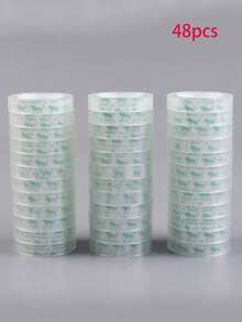 1/48卷透明文具胶带，小号胶带，小碎花图案胶带。这是一款办公及学生文具胶带，适合办公室和学校使用。