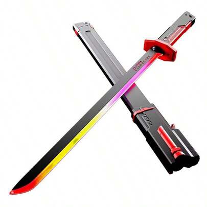 Espada Katana Samurai Grande 80Cm Com Led RGB Faisca e Fumaça Sabre de Luz Iluminado Covei Toys