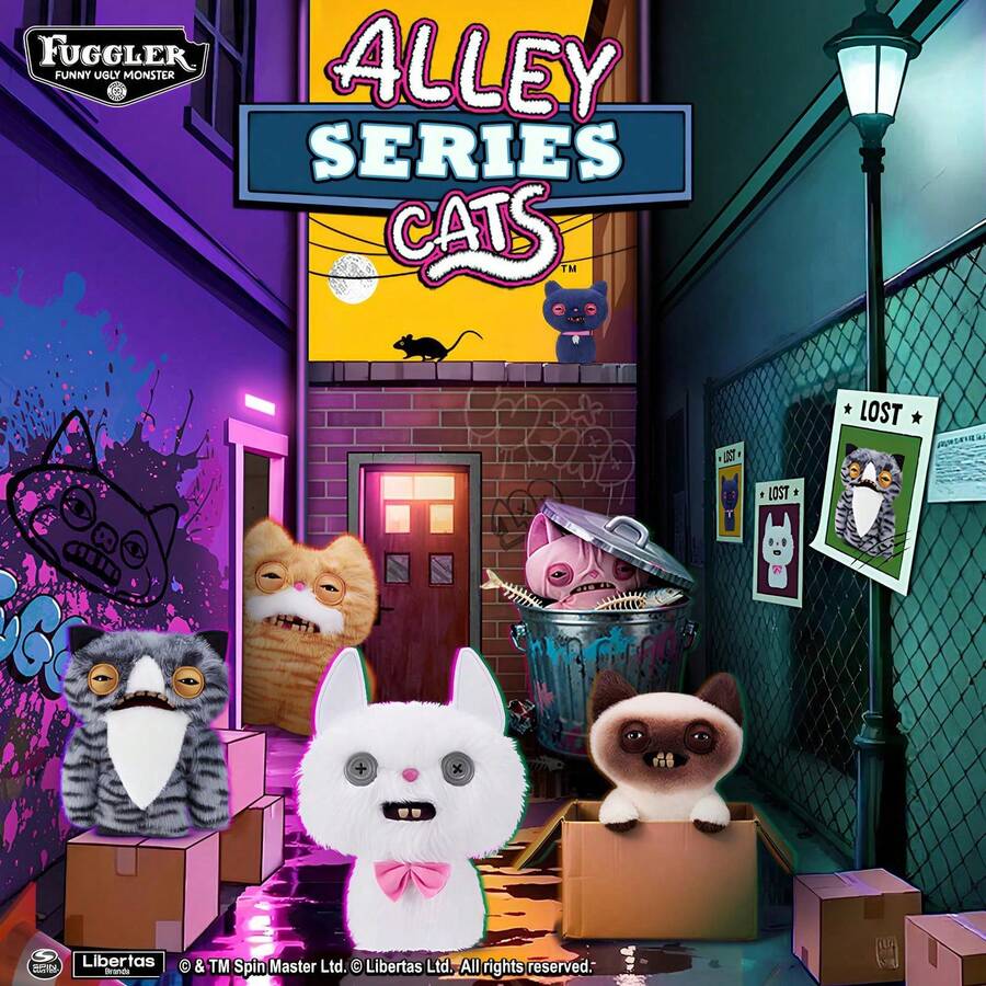 Spin Master 9英寸滑稽丑陋怪兽毛绒玩具，皱巴巴的臭脸/会吠叫/毛茸茸/大眼睛猫/刺猬皮特/脾气暴躁，6种款式可选，儿童和成人收藏玩偶 - Yawper - 查看 1