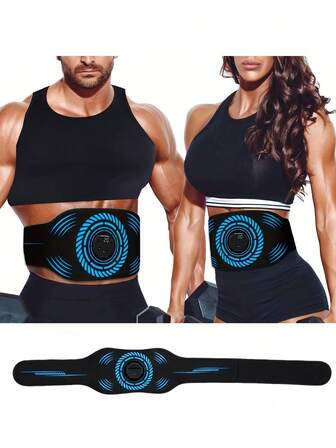 Magmuskelstimulator, Magmuskeltränare, Magformningsbälte, Träningsutrustning för hem/kontor, Unisex, Blå